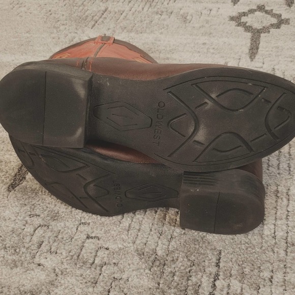 Old West Short Shaft Red Cowboy Boots - Picture 8 of 9